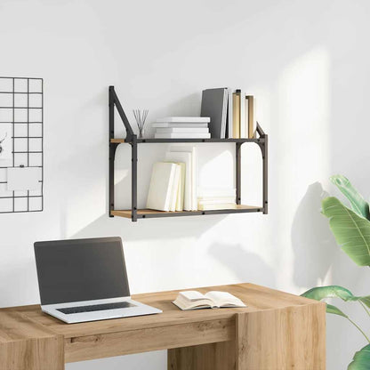 vidaXL Wall Shelf Wall-Mounted Artisan oak 60 x 21 x 51 cm
