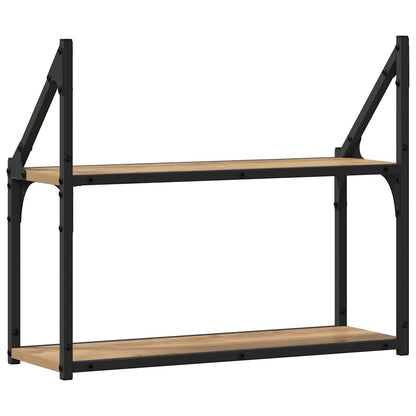 vidaXL Wall Shelf Wall-Mounted Artisan oak 60 x 21 x 51 cm