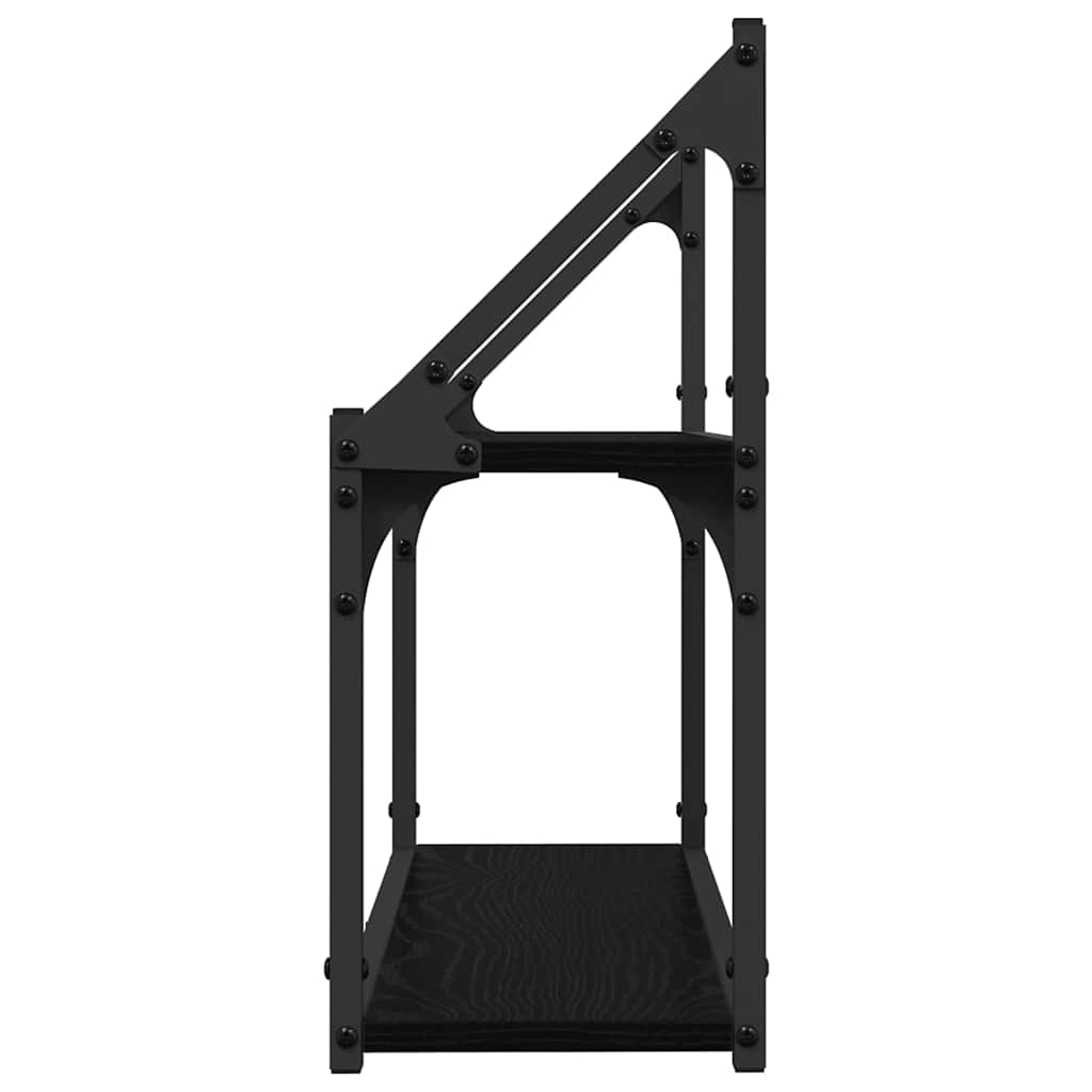 vidaXL Wall Shelf with Shelf Black oak 60 x 21 x 51 cm Engineered Wood