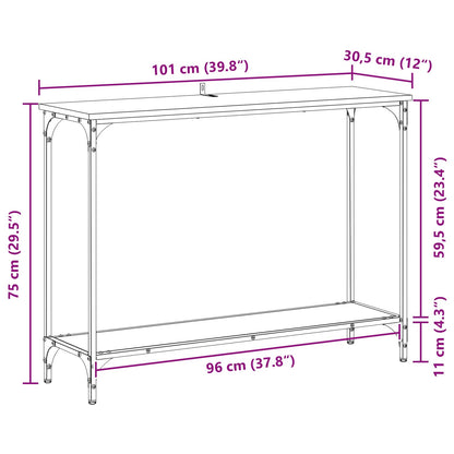 vidaXL Console Table Black oak 101 x 30.5 x 75 cm Engineered wood