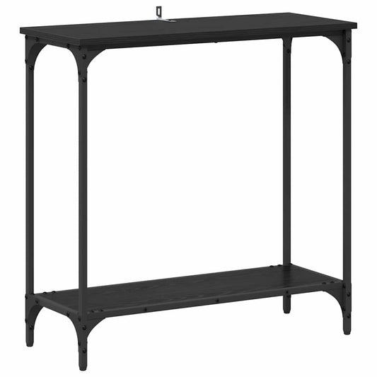 vidaXL Console Table Black oak 75 x 30.5 x 75 cm Engineered wood