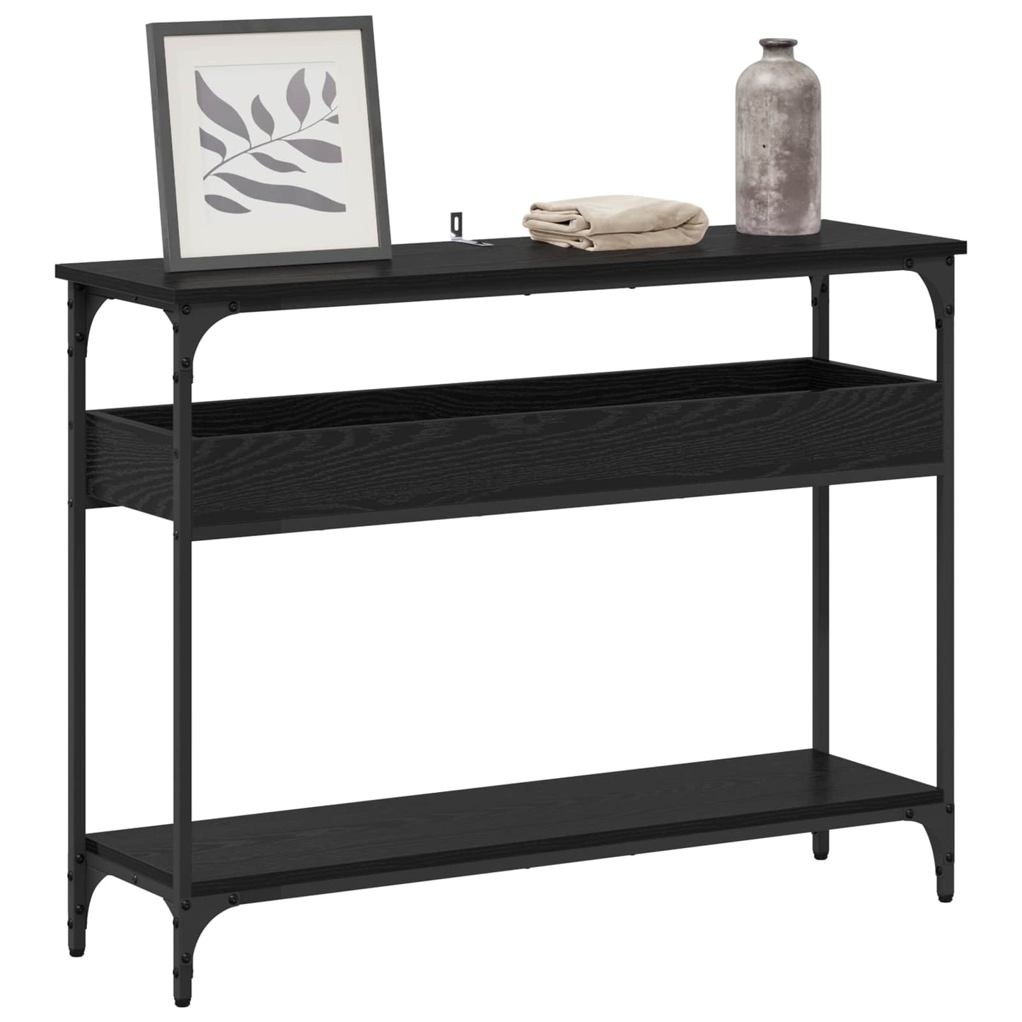 vidaXL Console Table Black oak 100 x 29 x 75 cm Engineered wood