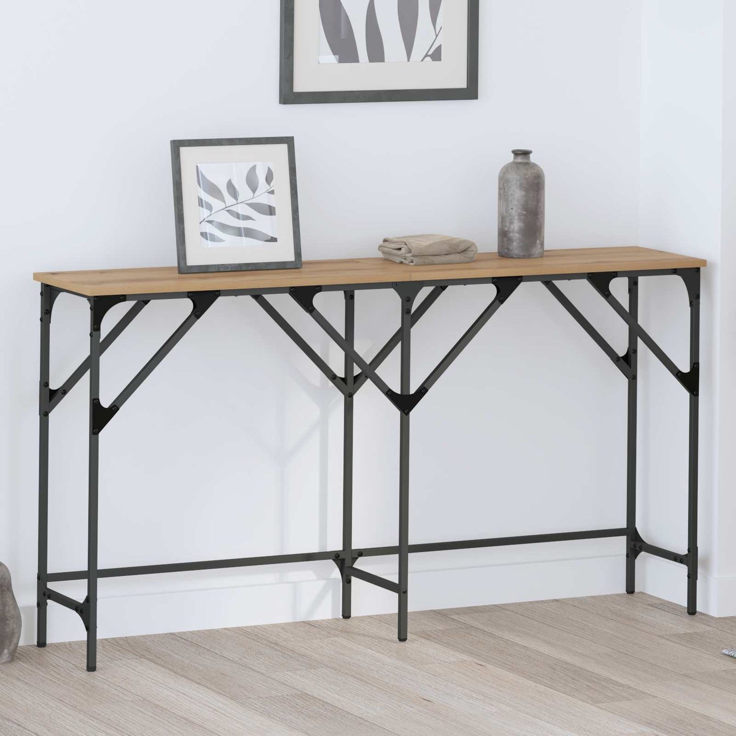vidaXL Console Table Artisan oak 140 x 29 x 75 cm Engineered Wood