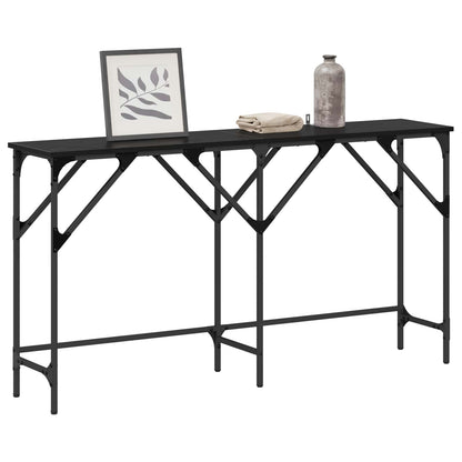 vidaXL Console Table Black Oak 140 x 29 x 75 cm Engineered Wood