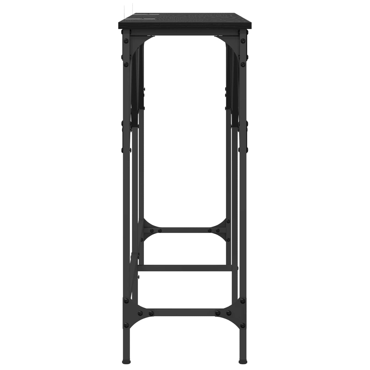 vidaXL Console Table Black Oak 140 x 29 x 75 cm Engineered Wood