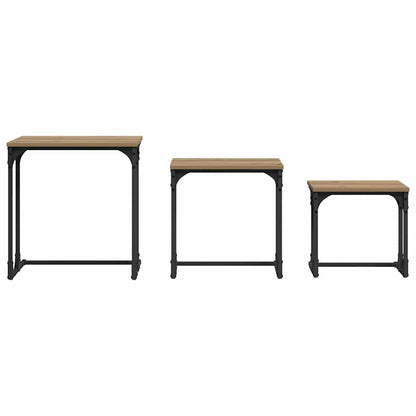 vidaXL Nesting Coffee Table 3 pcs Artisan oak 50.5 x 35 x 53 cm