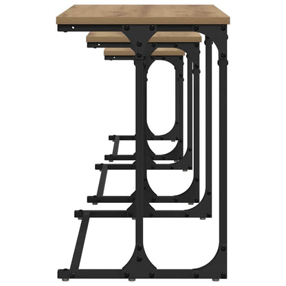 vidaXL Nesting Coffee Table 3 pcs Artisan oak 50.5 x 35 x 53 cm