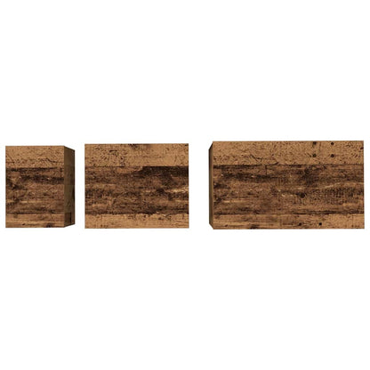 vidaXL Coffee Table 3 pcs Old Wood Engineered wood