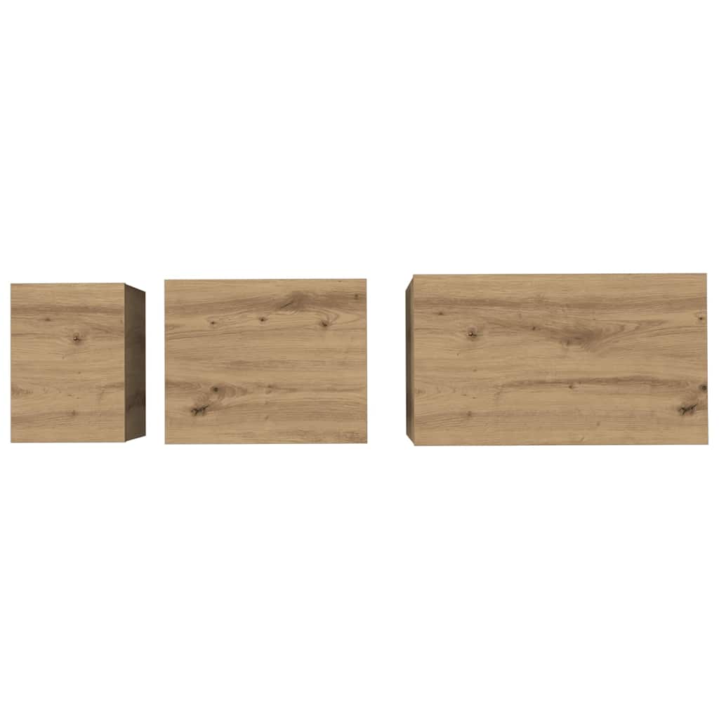 vidaXL Coffee Table 3 pcs Artisan Oak 60 x 35 x 56 cm Engineered wood