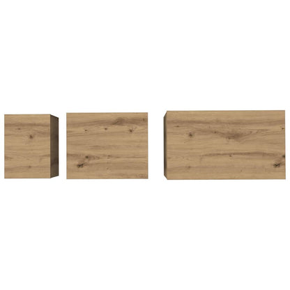 vidaXL Coffee Table 3 pcs Artisan Oak 60 x 35 x 56 cm Engineered wood