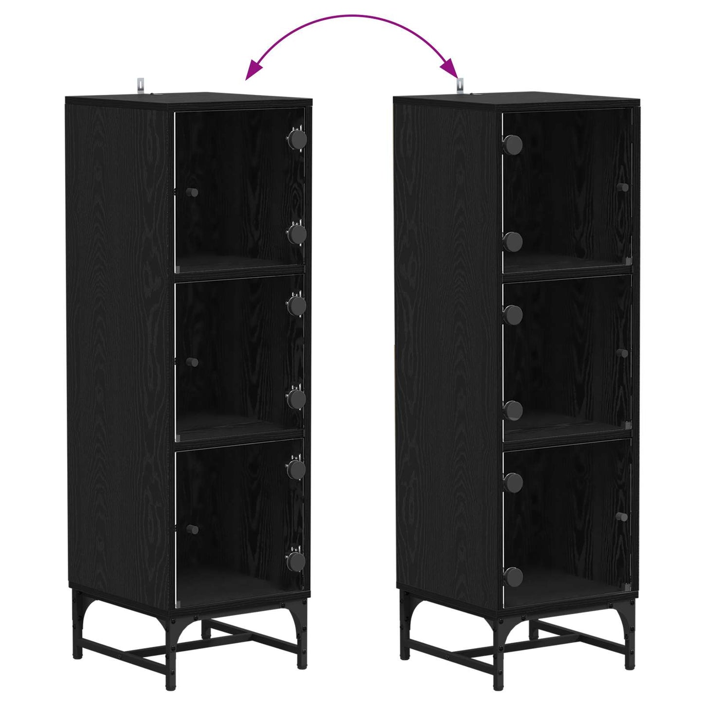 vidaXL Sideboard Black Oak 35 x 37 x 117 cm