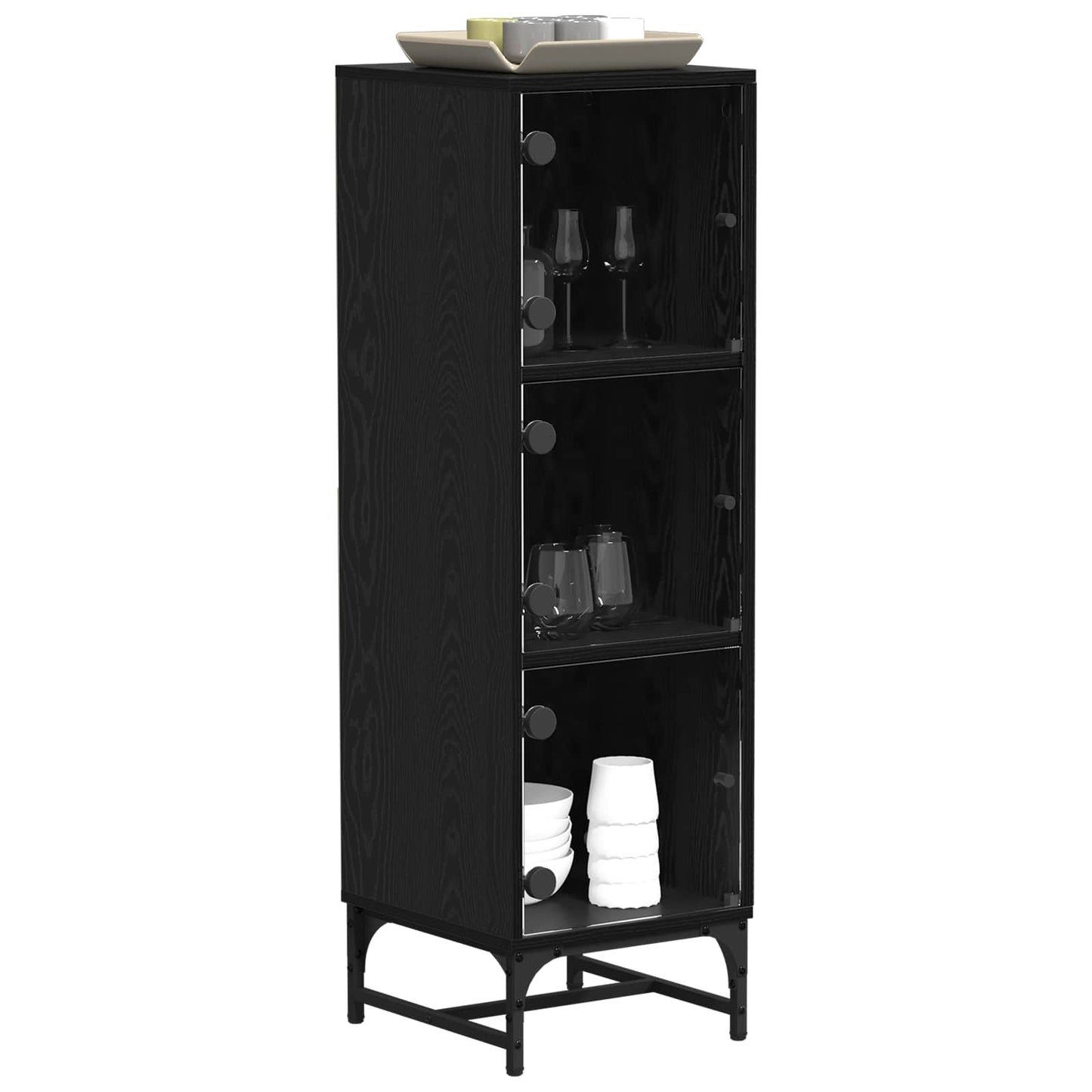 vidaXL Sideboard Black Oak 35 x 37 x 117 cm