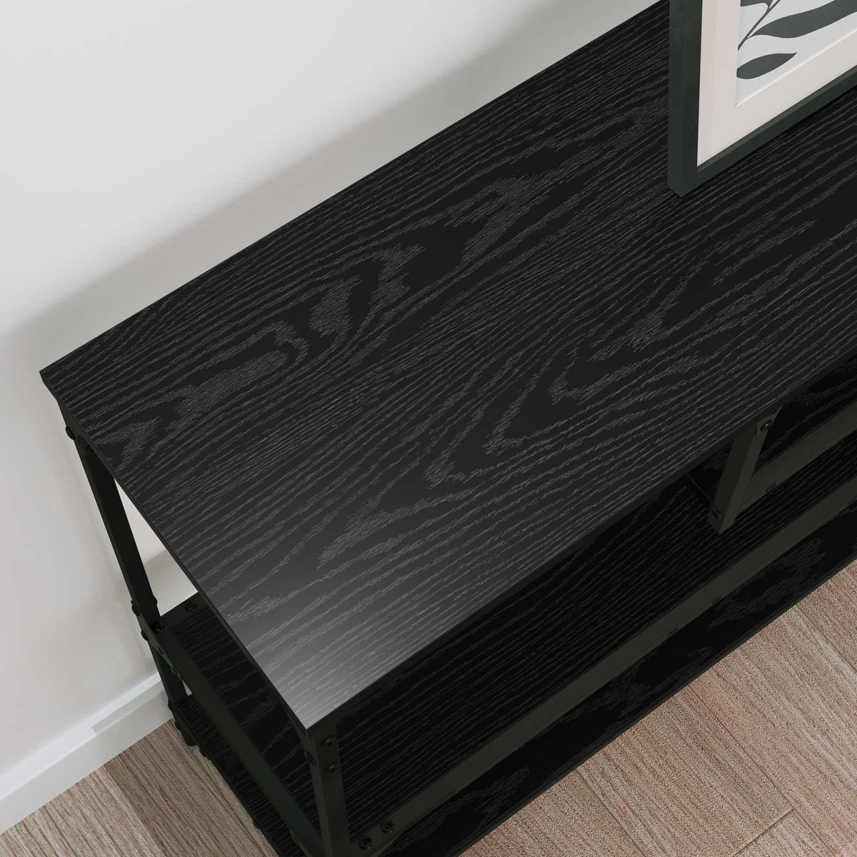 vidaXL Console Table Black Oak 100 x 30 x 75 cm Engineered wood