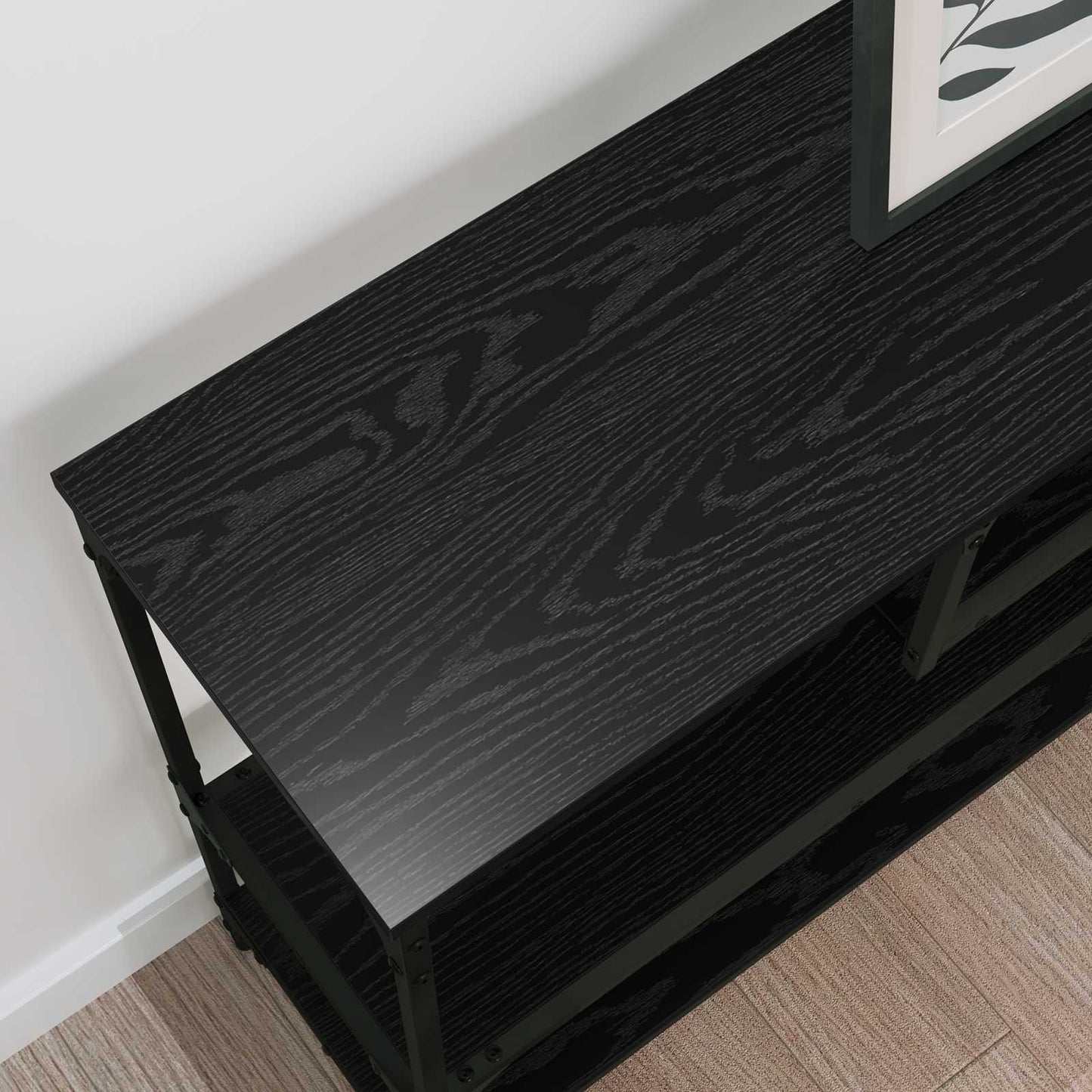 vidaXL Console Table Black Oak 100 x 30 x 75 cm Engineered wood