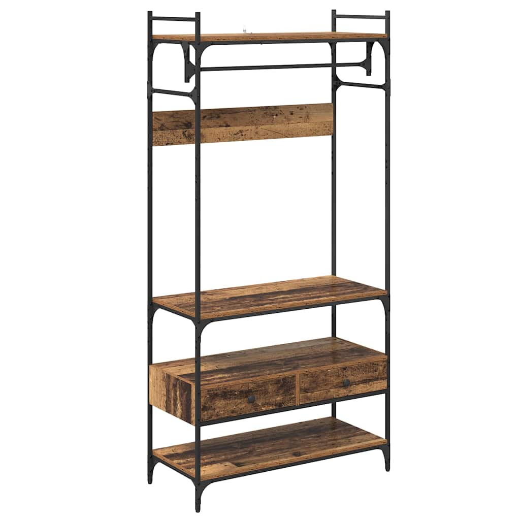 vidaXL Wardrobe with Shelf Old wood 89 x 39 x 184.5 cm Engineered wood