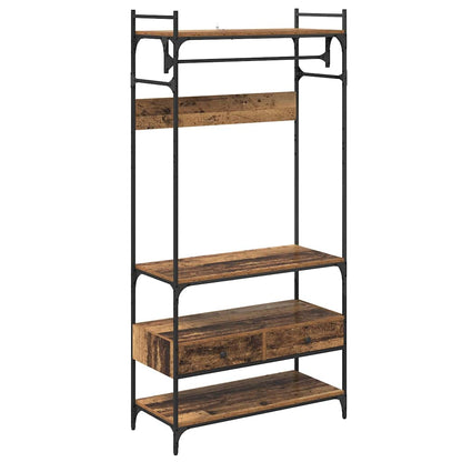 vidaXL Wardrobe with Shelf Old wood 89 x 39 x 184.5 cm Engineered wood