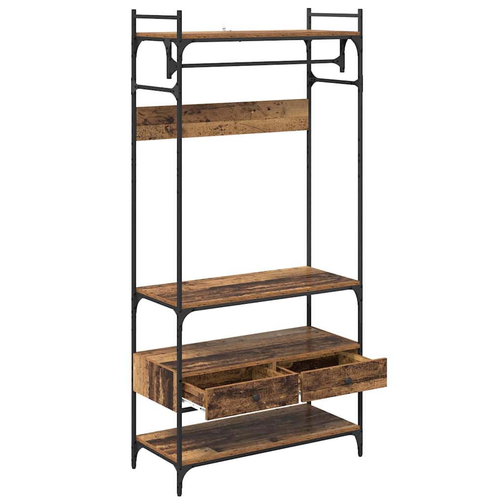 vidaXL Wardrobe with Shelf Old wood 89 x 39 x 184.5 cm Engineered wood