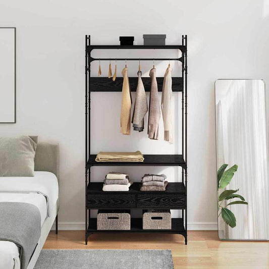 vidaXL Wardrobe Black oak 89 x 39 x 184.5 cm Engineered Wood