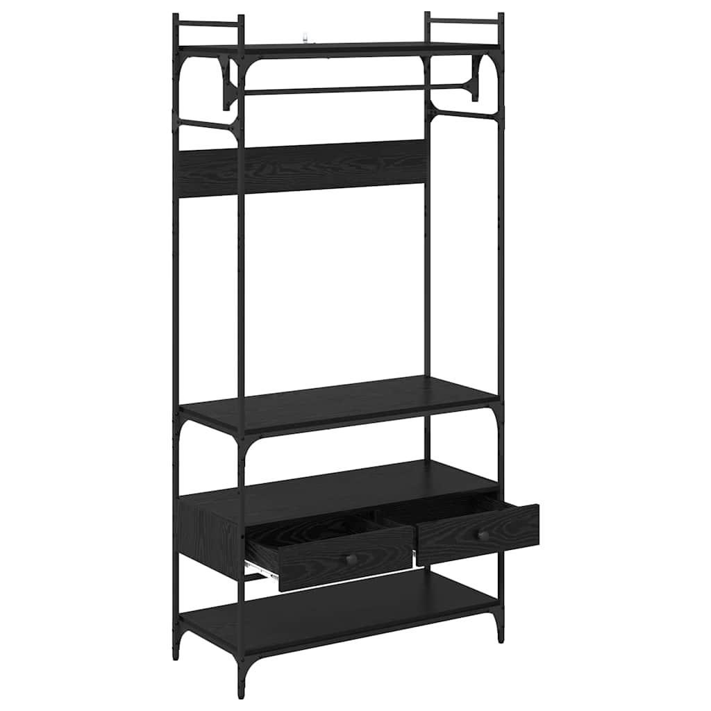 vidaXL Wardrobe Black oak 89 x 39 x 184.5 cm Engineered wood