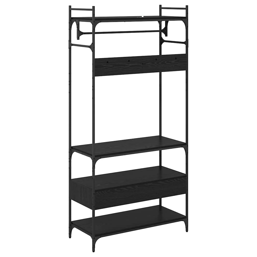 vidaXL Wardrobe Black oak 89 x 39 x 184.5 cm Engineered wood