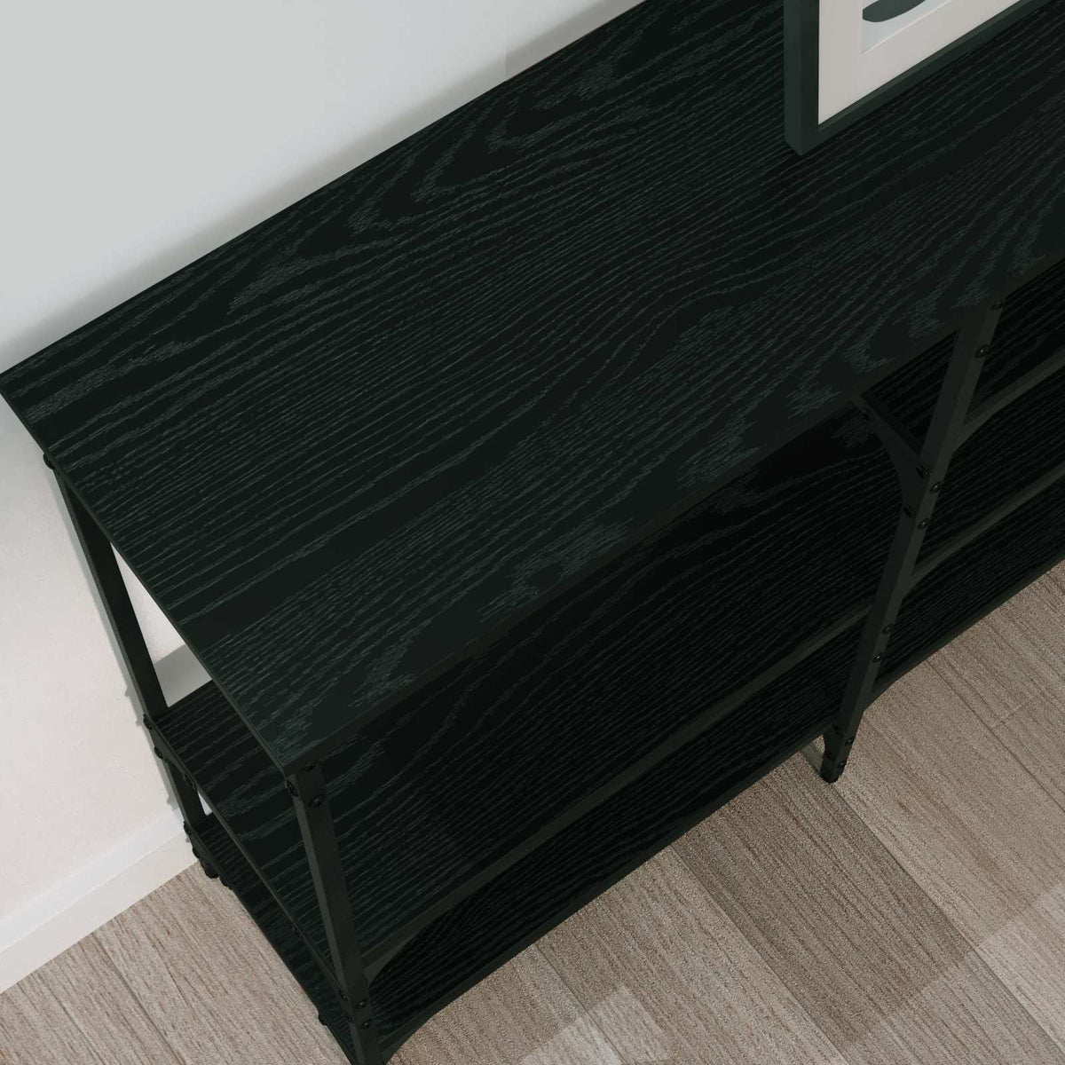 vidaXL Console Table Black oak 160 x 29 x 80 cm Engineered wood