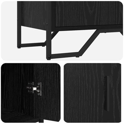 vidaXL Sideboard with Drawer Black Oak 79.5 x 35.5 x 74.5 cm