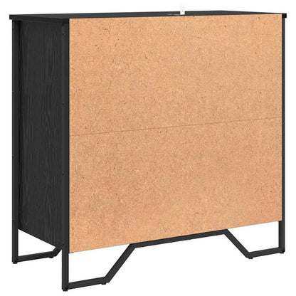 vidaXL Sideboard with Drawer Black Oak 79.5 x 35.5 x 74.5 cm