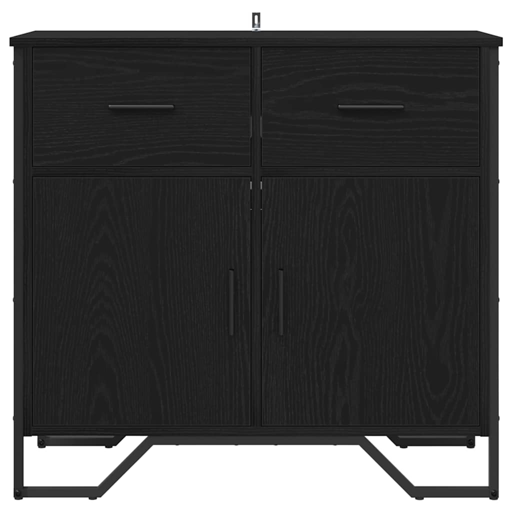 vidaXL Sideboard with Drawer Black Oak 79.5 x 35.5 x 74.5 cm