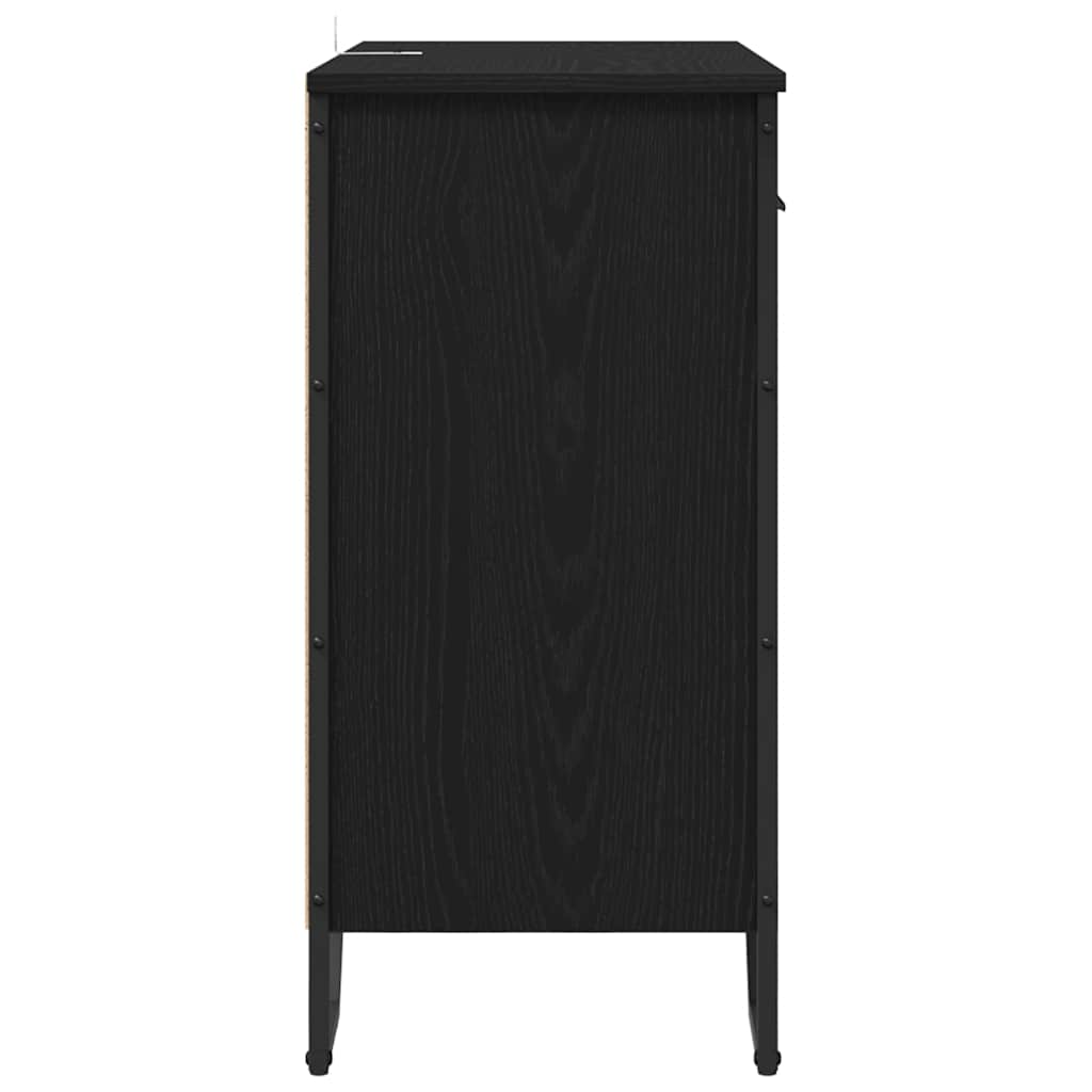 vidaXL Sideboard with Drawer Black Oak 79.5 x 35.5 x 74.5 cm