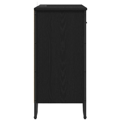 vidaXL Sideboard with Drawer Black Oak 79.5 x 35.5 x 74.5 cm