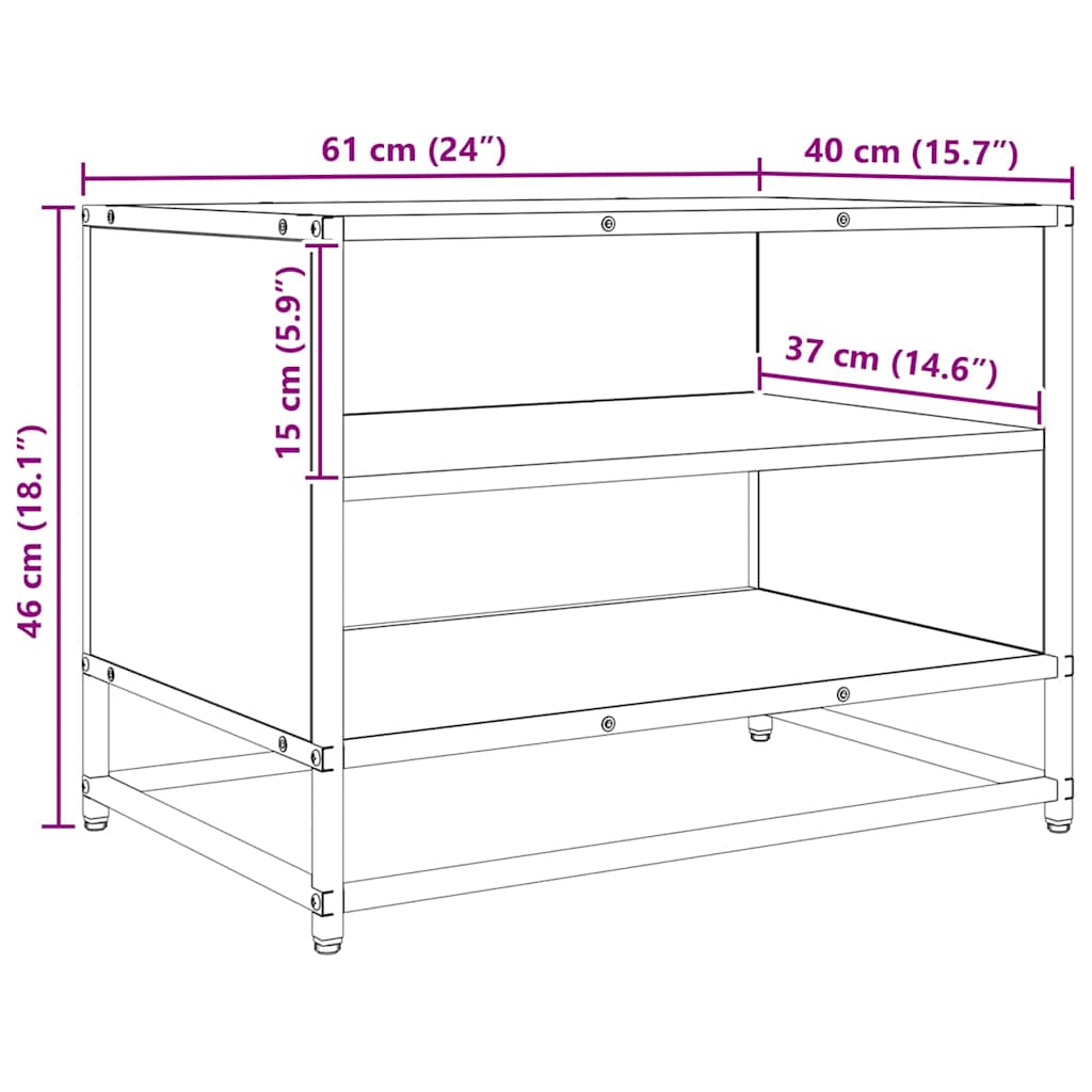 vidaXL TV Units Old Wood 61 x 40 x 46 cm Engineered wood