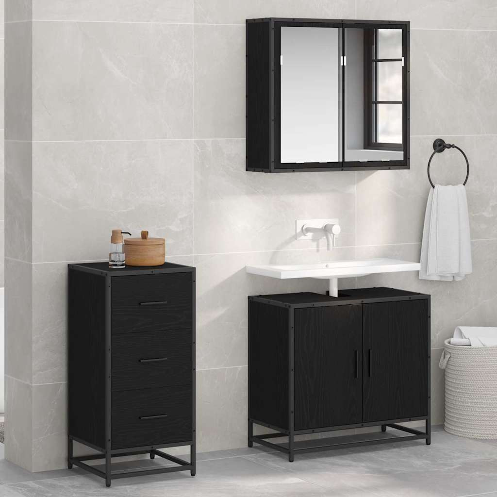 vidaXL Sideboard Black Oak 35.5 x 35 x76 cm