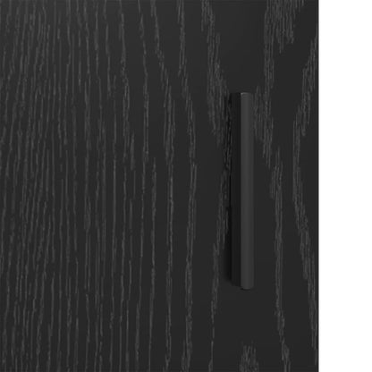 vidaXL Bathroom Furniture Set with Shelf Black Oak 35 x 37.5 x 100 cm