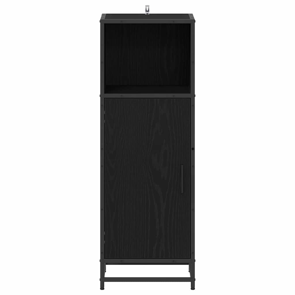vidaXL Bathroom Furniture Set with Shelf Black Oak 35 x 37.5 x 100 cm
