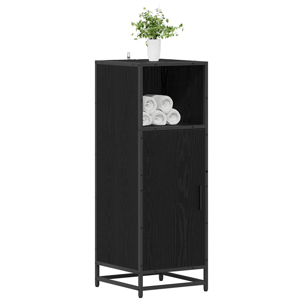 vidaXL Bathroom Furniture Set with Shelf Black Oak 35 x 37.5 x 100 cm