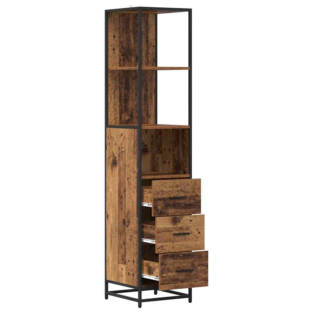 vidaXL Bathroom Furniture Set with Drawer Old Wood 35 x 37.5 x 166 cm