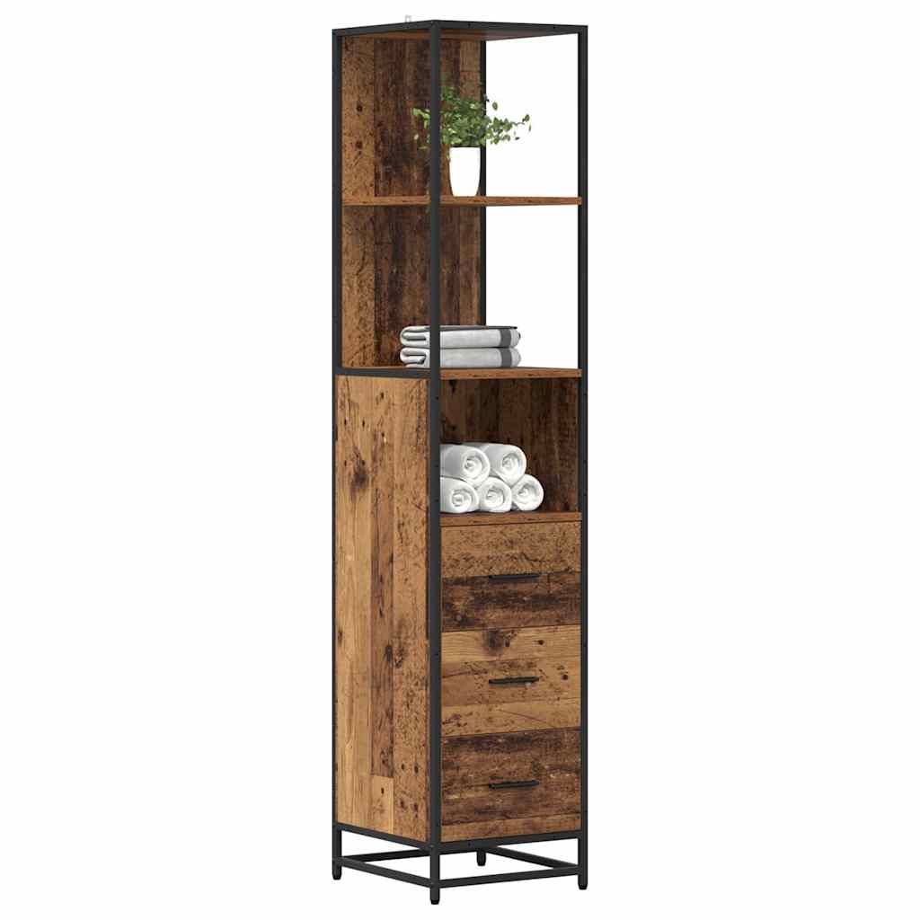 vidaXL Bathroom Furniture Set with Drawer Old Wood 35 x 37.5 x 166 cm