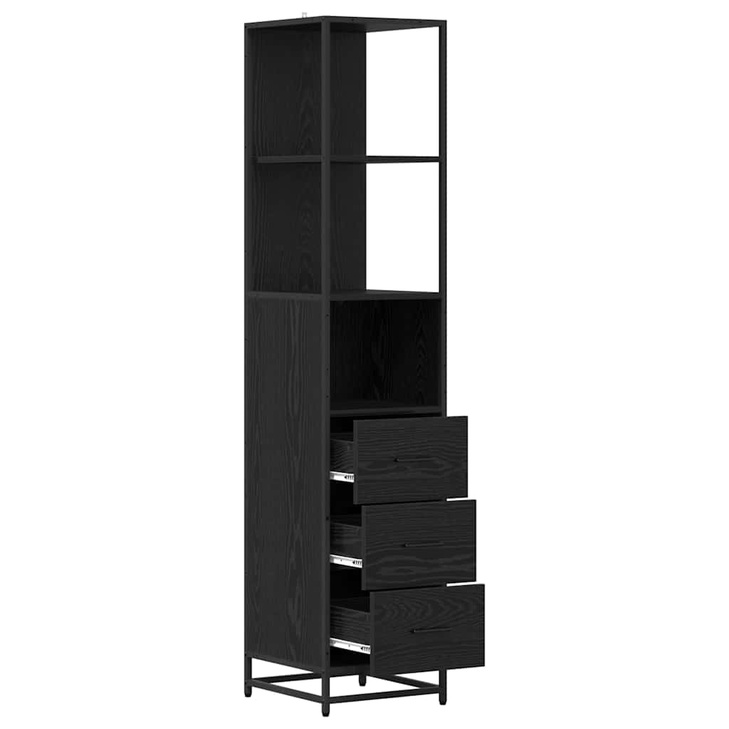vidaXL Bathroom Furniture Set with Drawer Black Oak 35 x 37.5 x 166 cm
