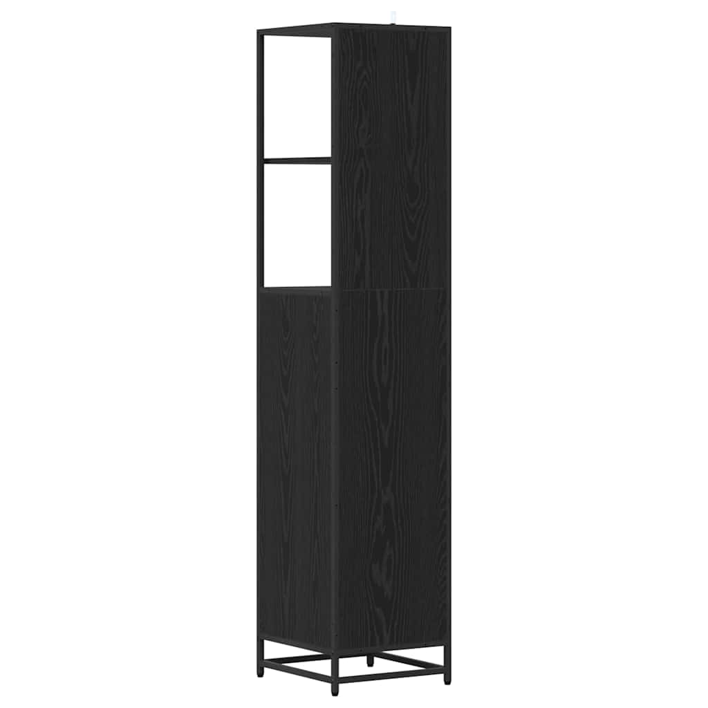 vidaXL Bathroom Furniture Set with Drawer Black Oak 35 x 37.5 x 166 cm