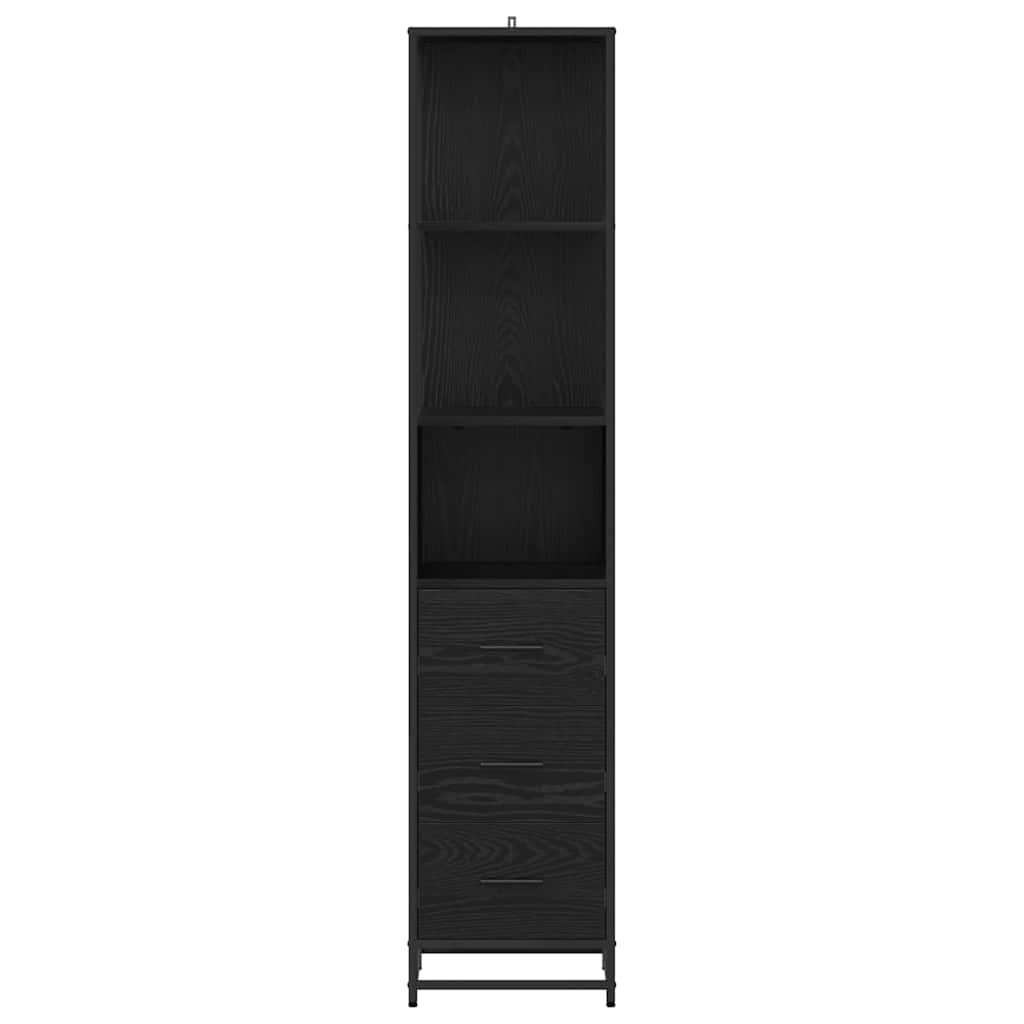 vidaXL Bathroom Furniture Set with Drawer Black Oak 35 x 37.5 x 166 cm