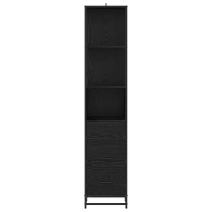 vidaXL Bathroom Furniture Set with Drawer Black Oak 35 x 37.5 x 166 cm