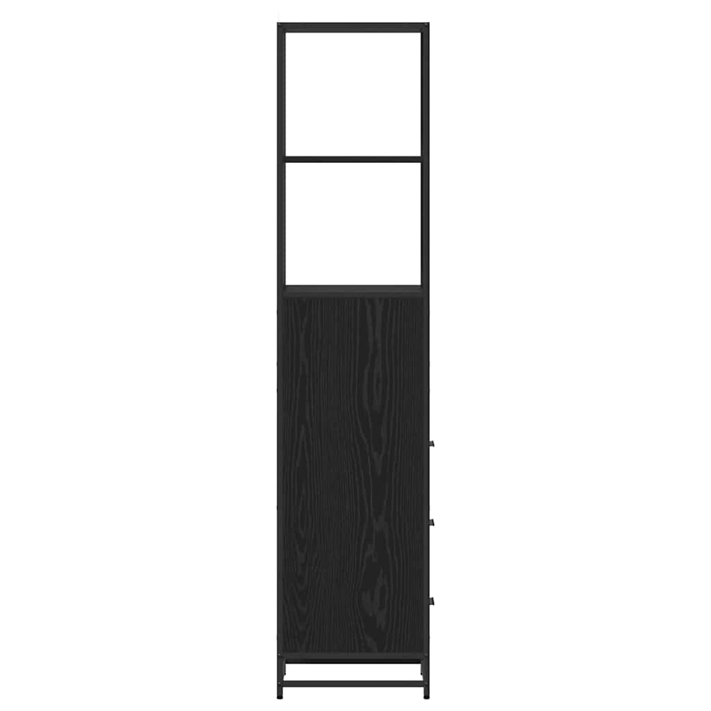 vidaXL Bathroom Furniture Set with Drawer Black Oak 35 x 37.5 x 166 cm