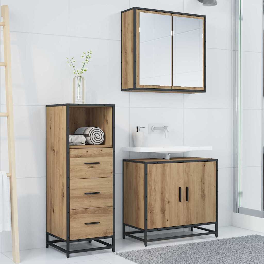 vidaXL Bathroom Furniture Set Artisan Oak 35 x 37.5 x 100 cm