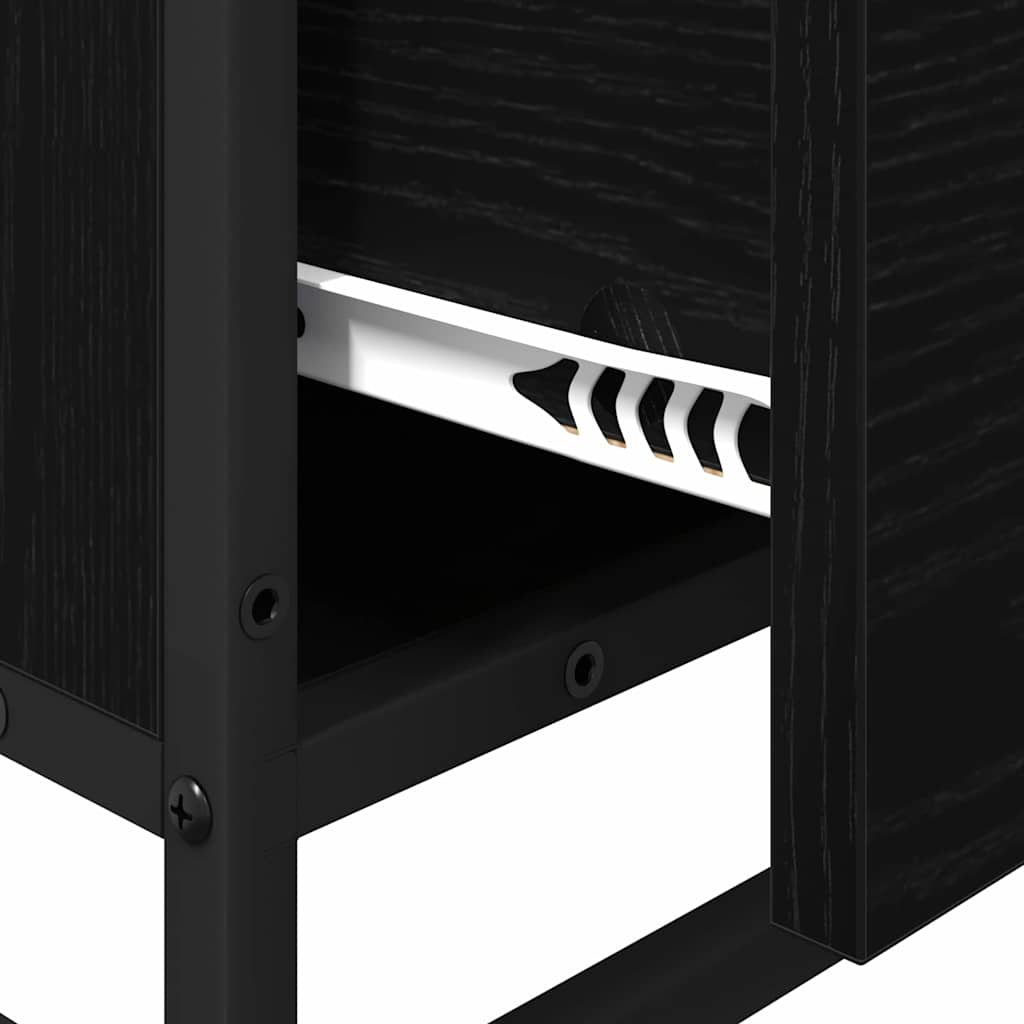 vidaXL Bathroom Furniture Set with Drawer Black Oak 35 x 37.5 x 100 cm