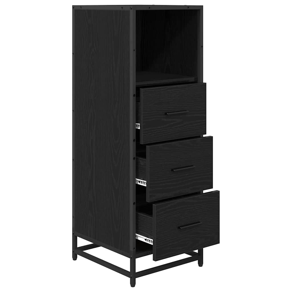 vidaXL Bathroom Furniture Set with Drawer Black Oak 35 x 37.5 x 100 cm