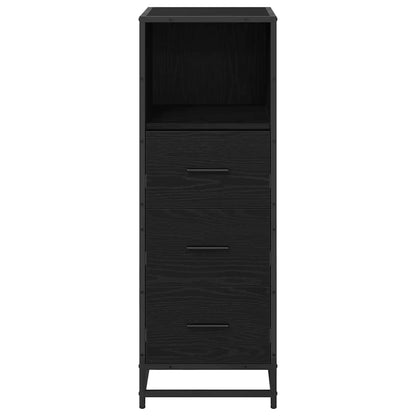 vidaXL Bathroom Furniture Set with Drawer Black Oak 35 x 37.5 x 100 cm
