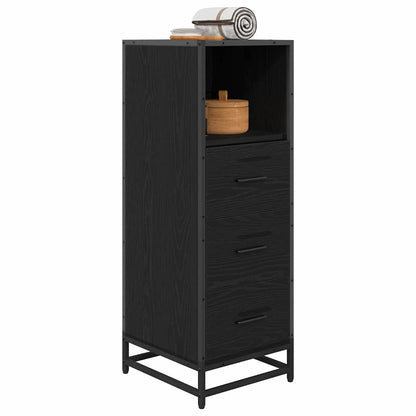 vidaXL Bathroom Furniture Set with Drawer Black Oak 35 x 37.5 x 100 cm