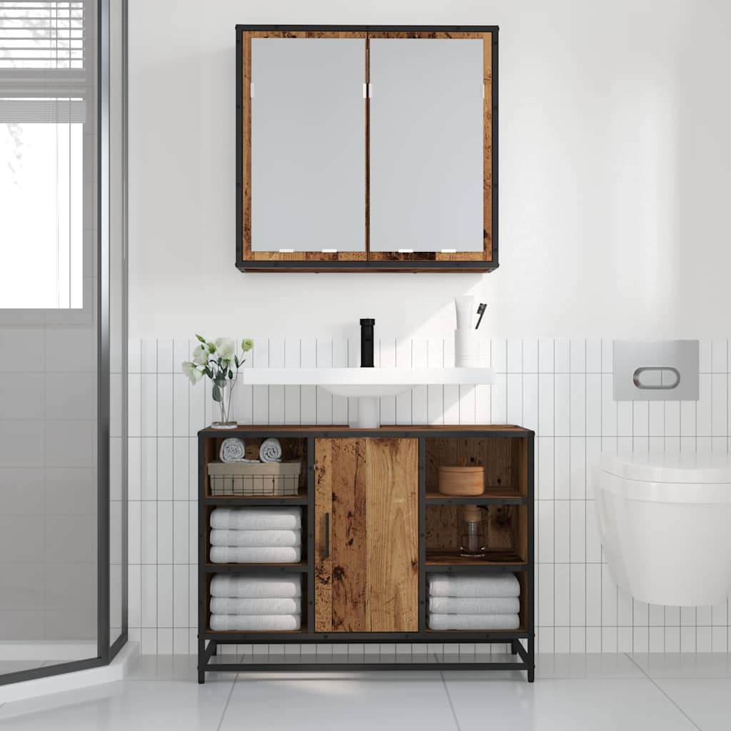 vidaXL Wall Shelf with Shelf Wall-mounted Old Wood 65 x 20 x 60 cm