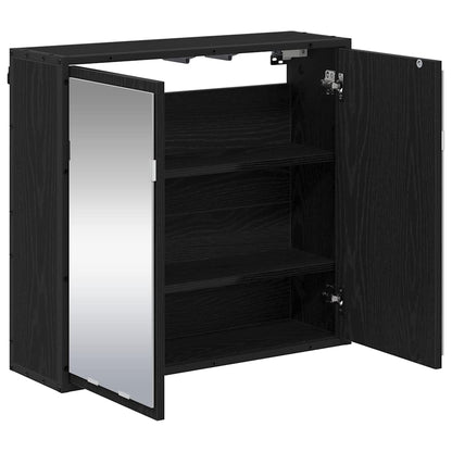 vidaXL Wall Shelf with Shelf Wall-mounted Black Oak 65 x 20 x 60 cm