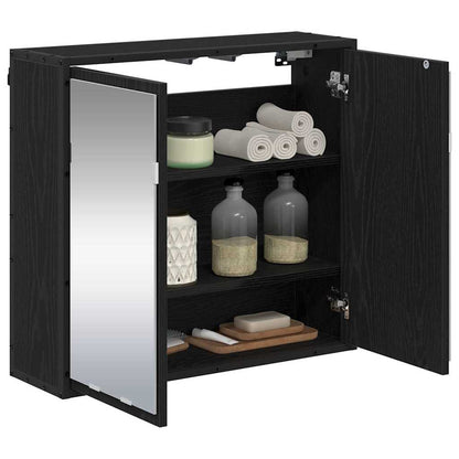 vidaXL Wall Shelf with Shelf Wall-mounted Black Oak 65 x 20 x 60 cm